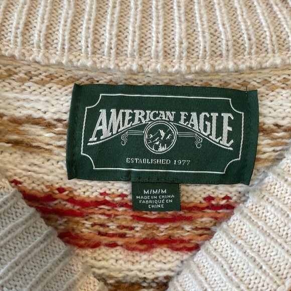 Women’s Size Medium American Eagle Fair Isle Sweater Fall Winter Colorful - Picture 3 of 6